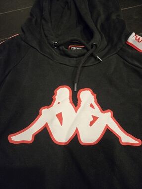 Kappa Banda Logo Hoodie Unisex SZ Medium Streetwear Retro Sportswear EUC